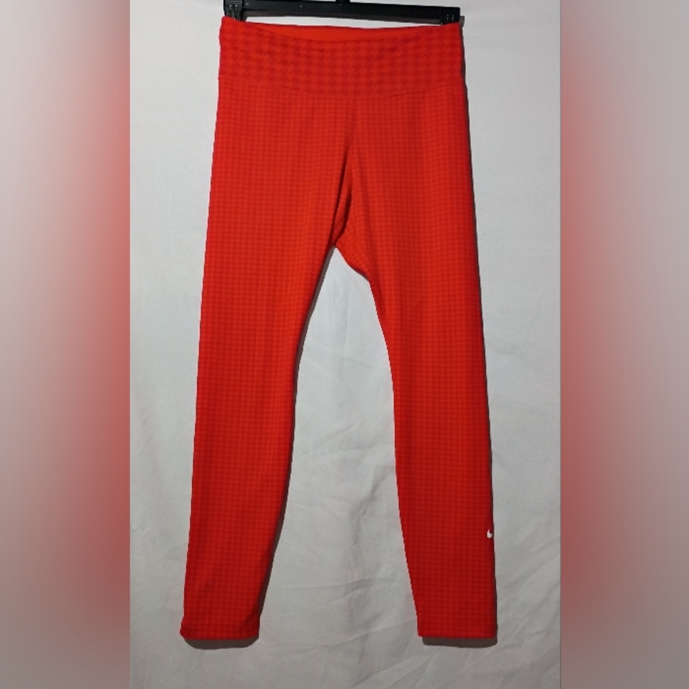 Nike Dri Fit Red Orange Houndstooth Leggings